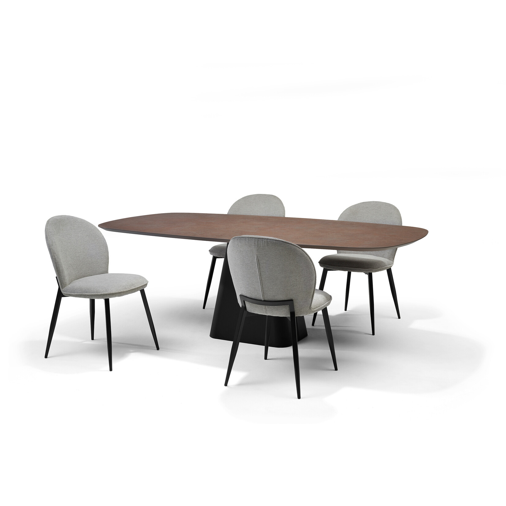 RV Design Basic eetkamertafel Deens Ovaal 220X110 HPL1 Ferro Brons+TM05