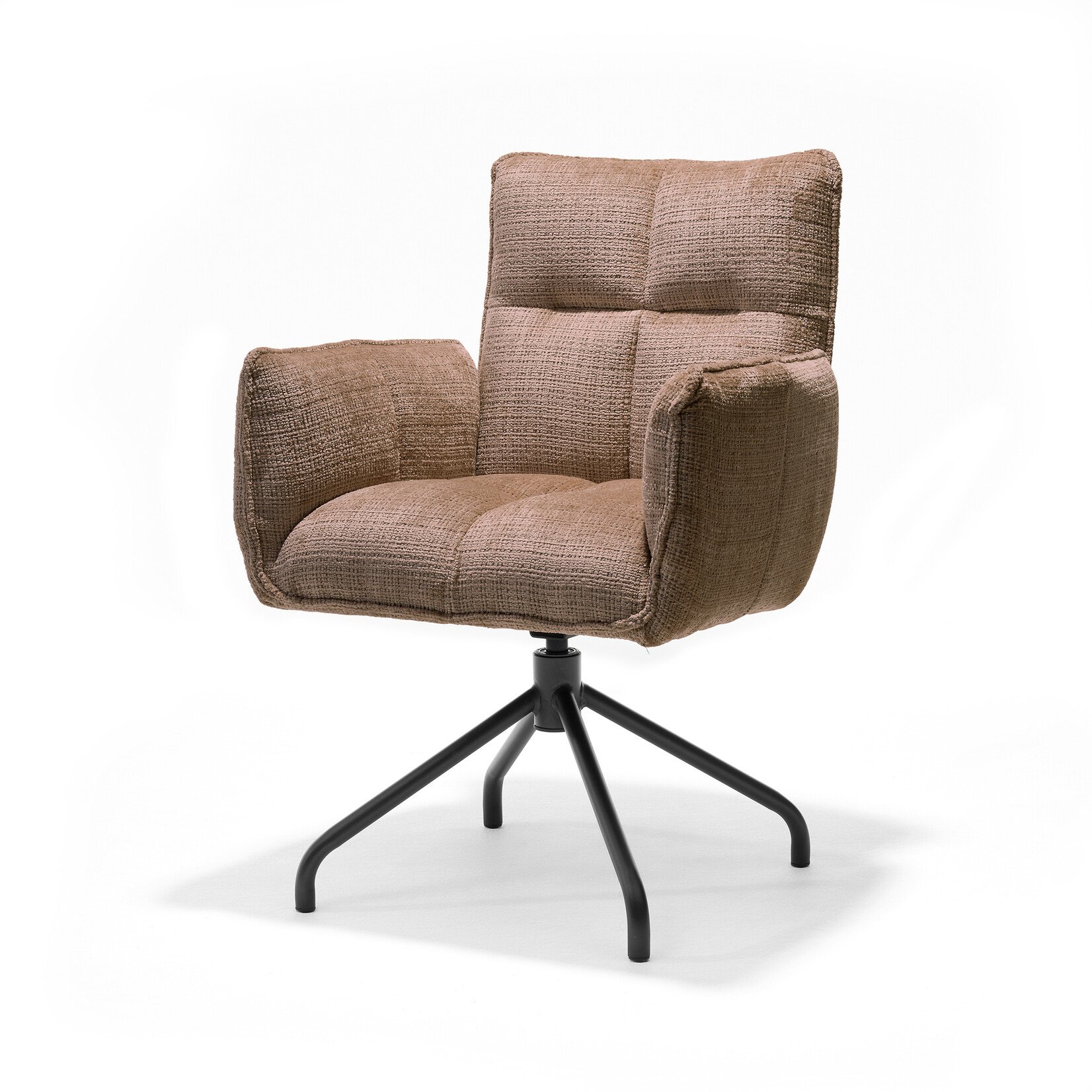 RV Design Nova armstoel Stof Cremona #18 Taupe - 360 Draaibaar frame zwart P14