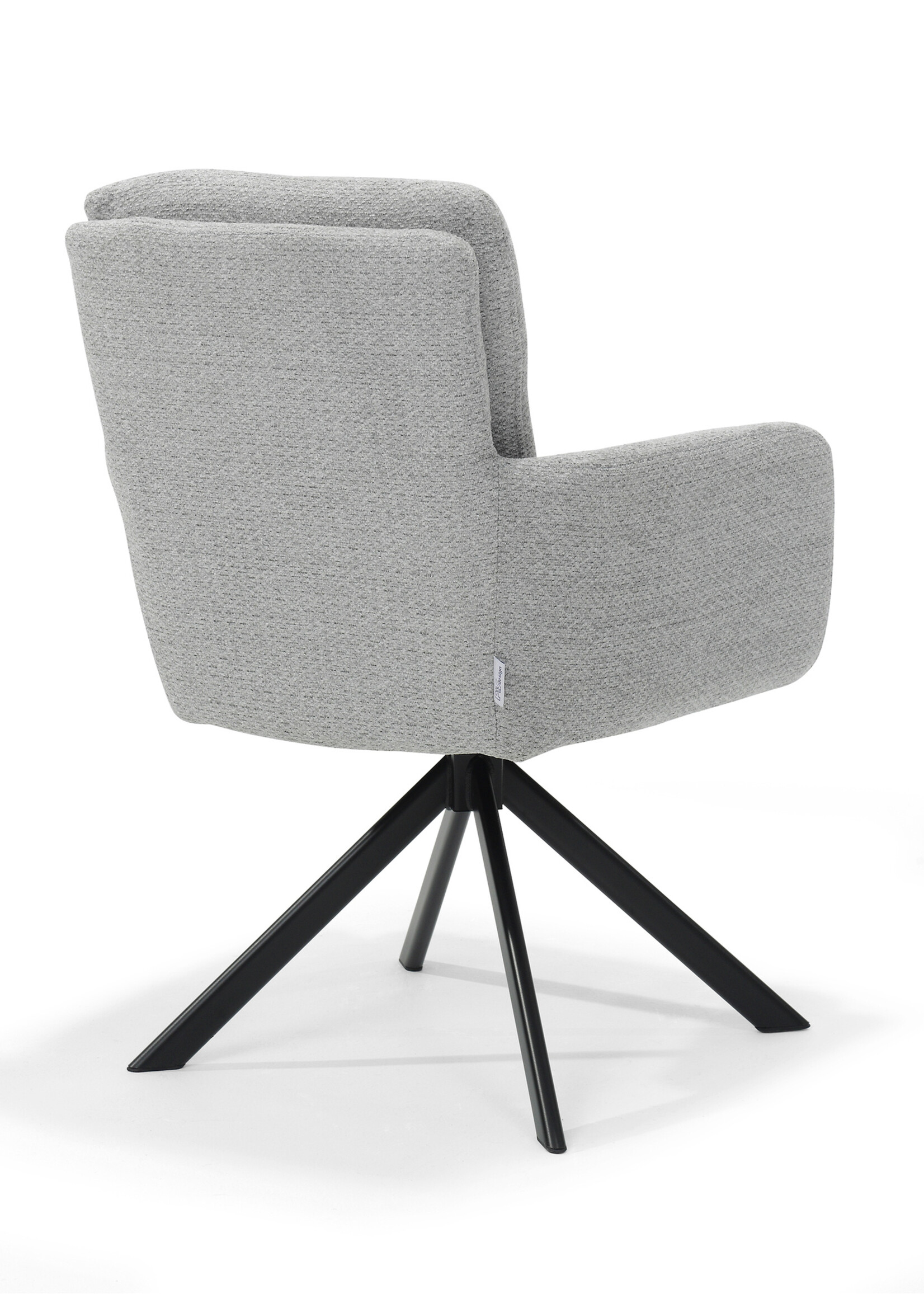 RV Design Fred armstoel - Stof Retro Bliss #83-Grijs - draaivoet 180 zwart