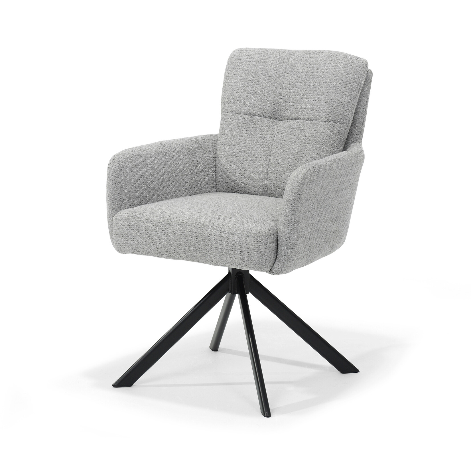 RV Design Fred armstoel - Stof Retro Bliss #83-Grijs - draaivoet 180 zwart