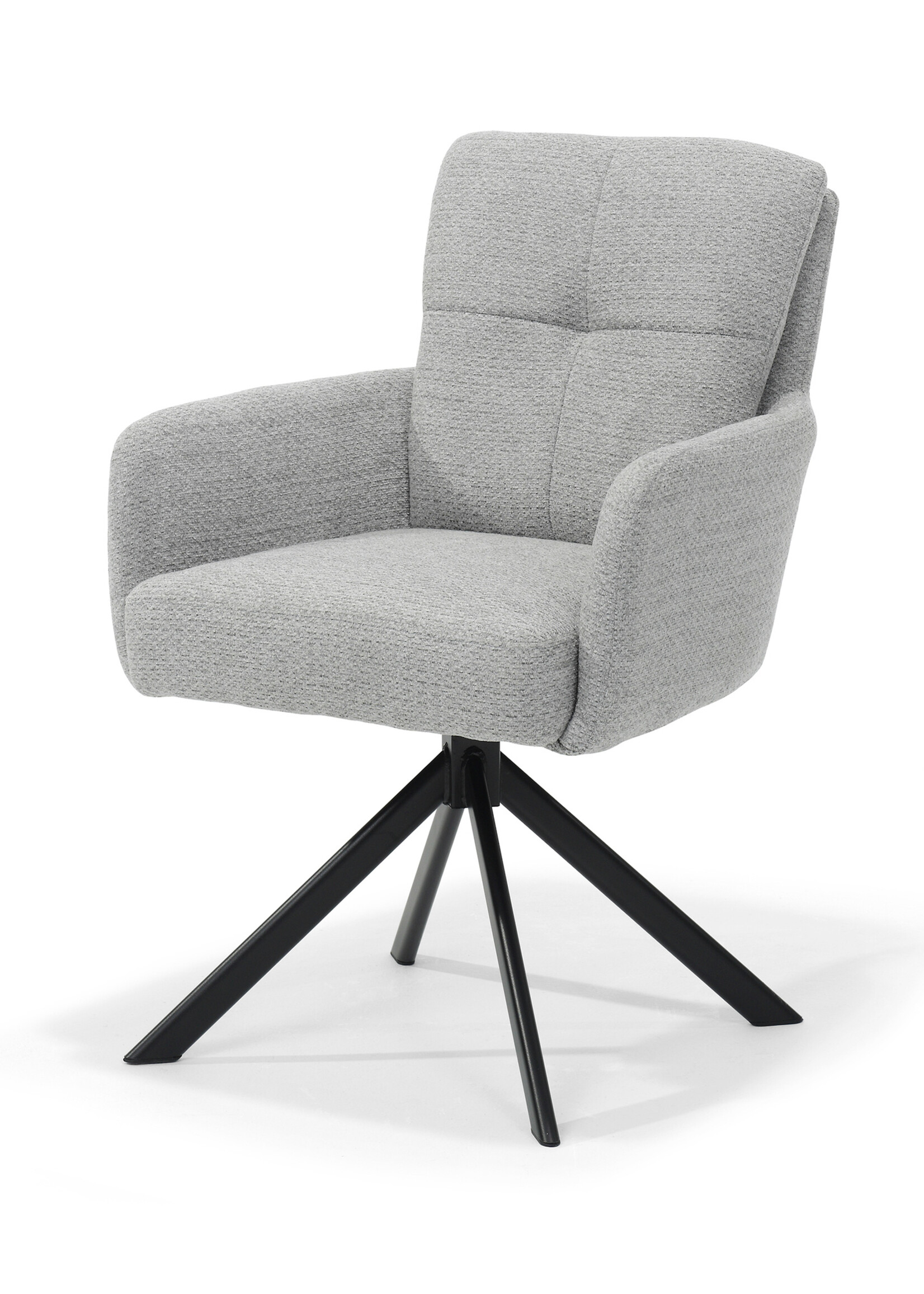 RV Design Fred armstoel - Stof Retro Bliss #83-Grijs - draaivoet 180 zwart