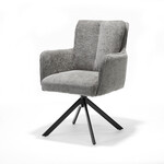 RV Design Alex armstoel Stof Cremona #85 Licht Grijs - 360 Draaibaar frame zwart A360