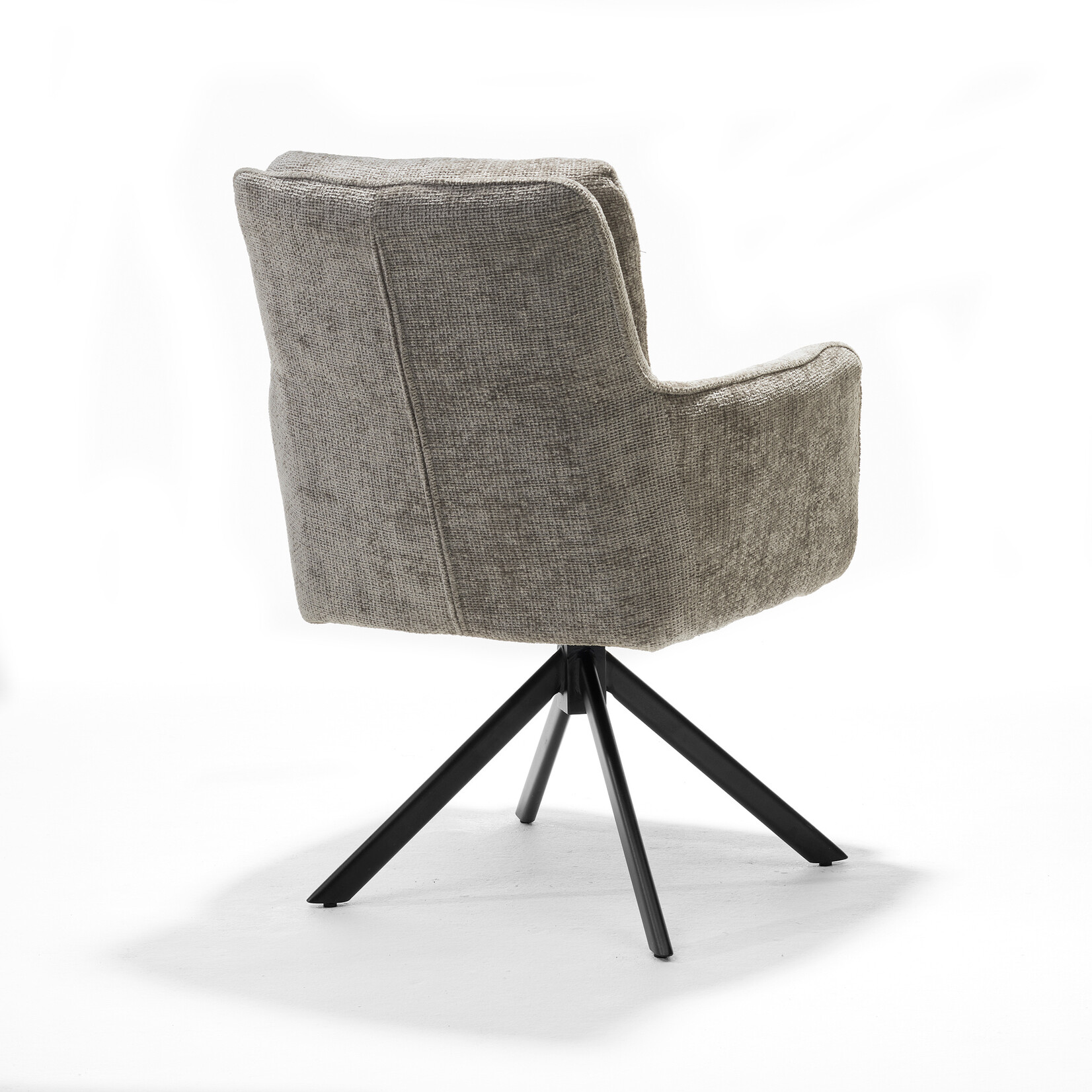 RV Design Alex armstoel Stof Cremona #02 Ecru - 360 Draaibaar frame zwart A360