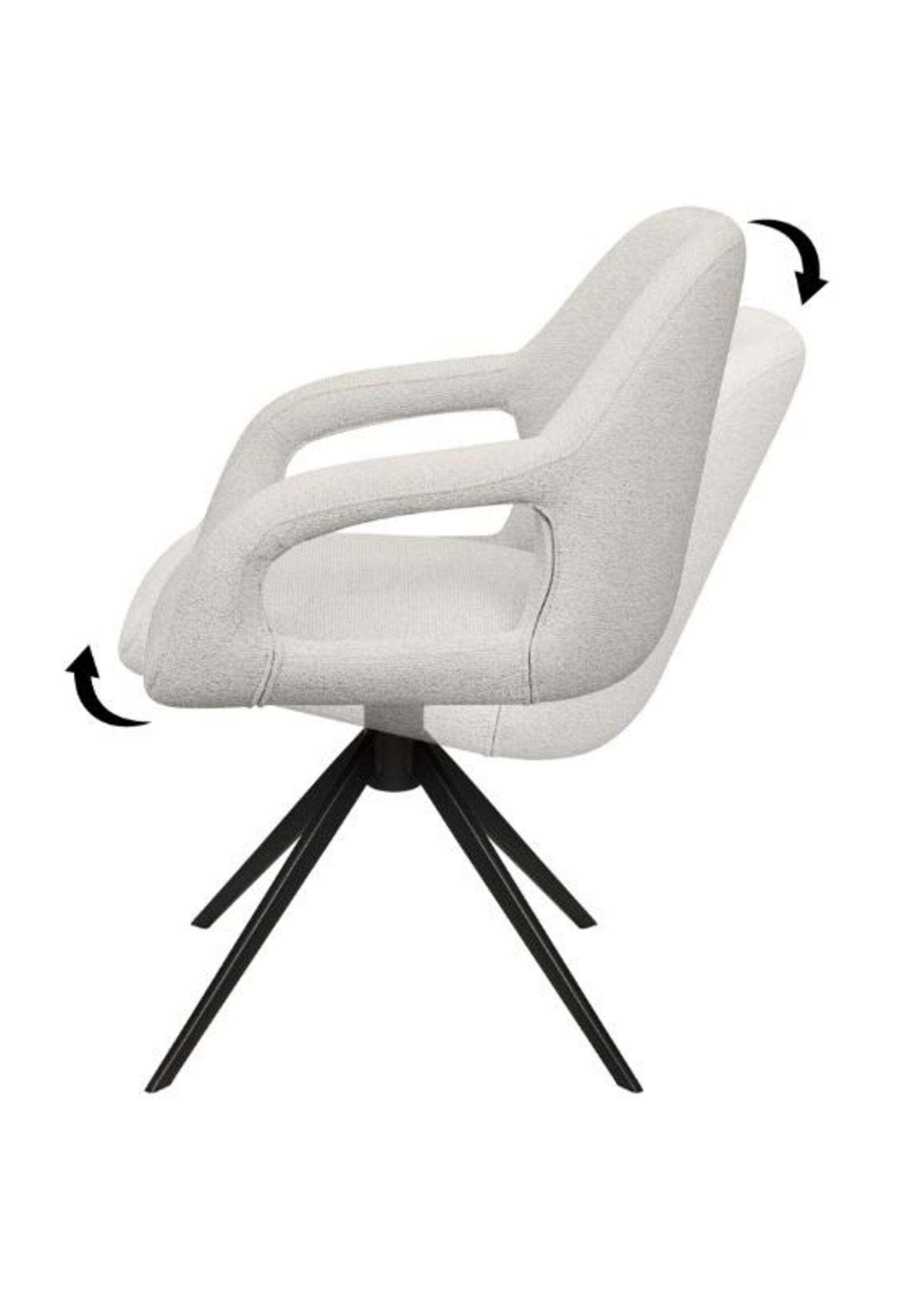 RV Design Move armstoel Stof Sahara Linen - Relax functie - frame zwart