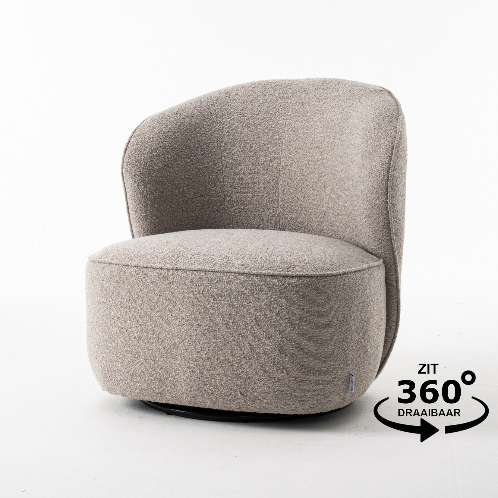 RV Design Sammy Draaifauteuil Stof Teddy #01 Natural