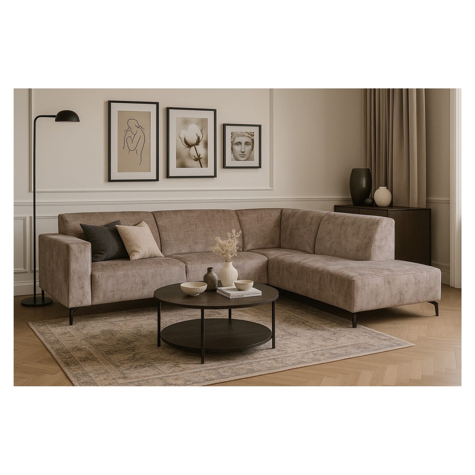 Mona Hoekbank Maastricht Stone (Zowel links als rechts verkrijgbaar)