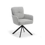 RV Design Fred armstoel - Stof Retro Bliss #83-Grijs - draaivoet 180 zwart