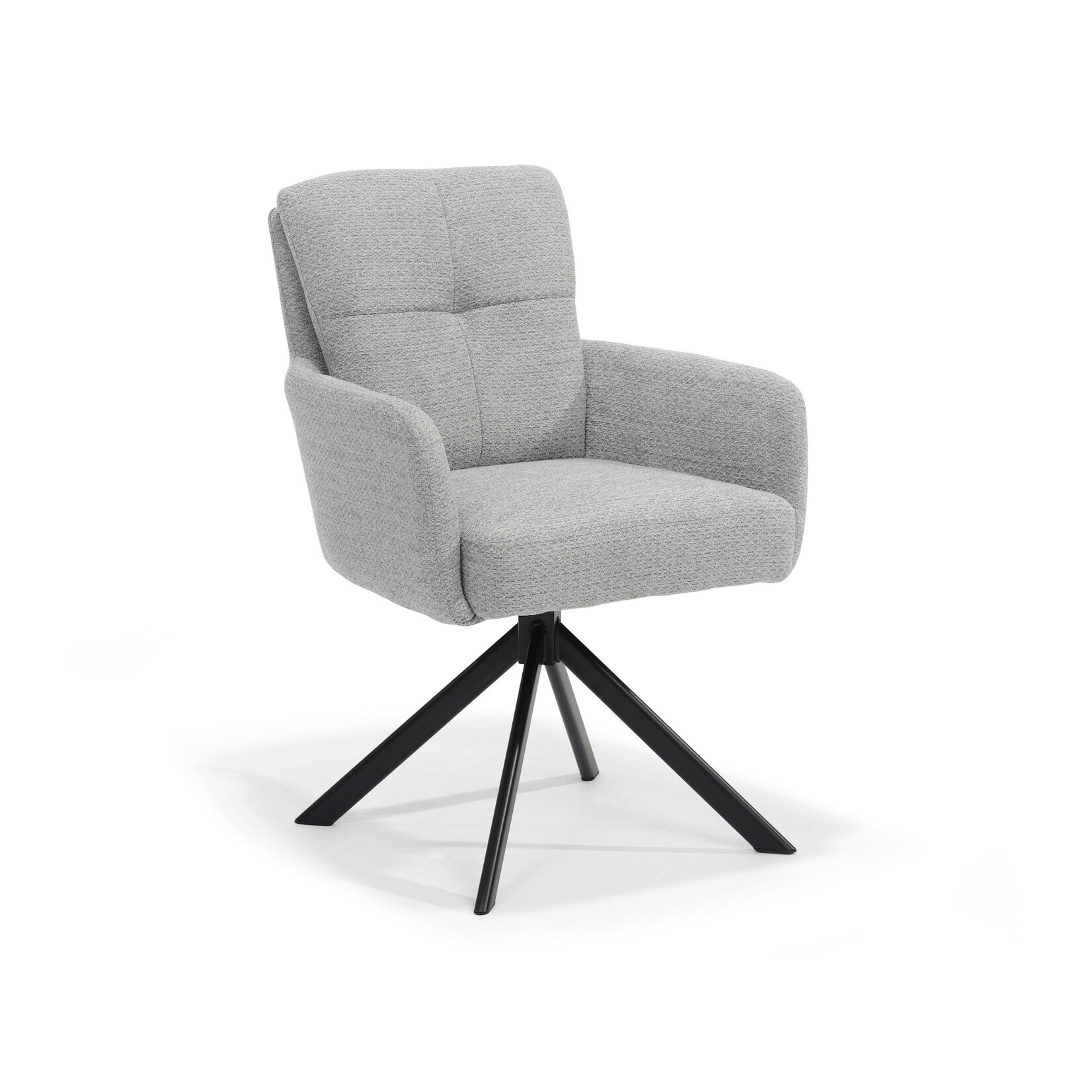 RV Design Fred armstoel - Stof Retro Bliss #83-Grijs - draaivoet 180 zwart