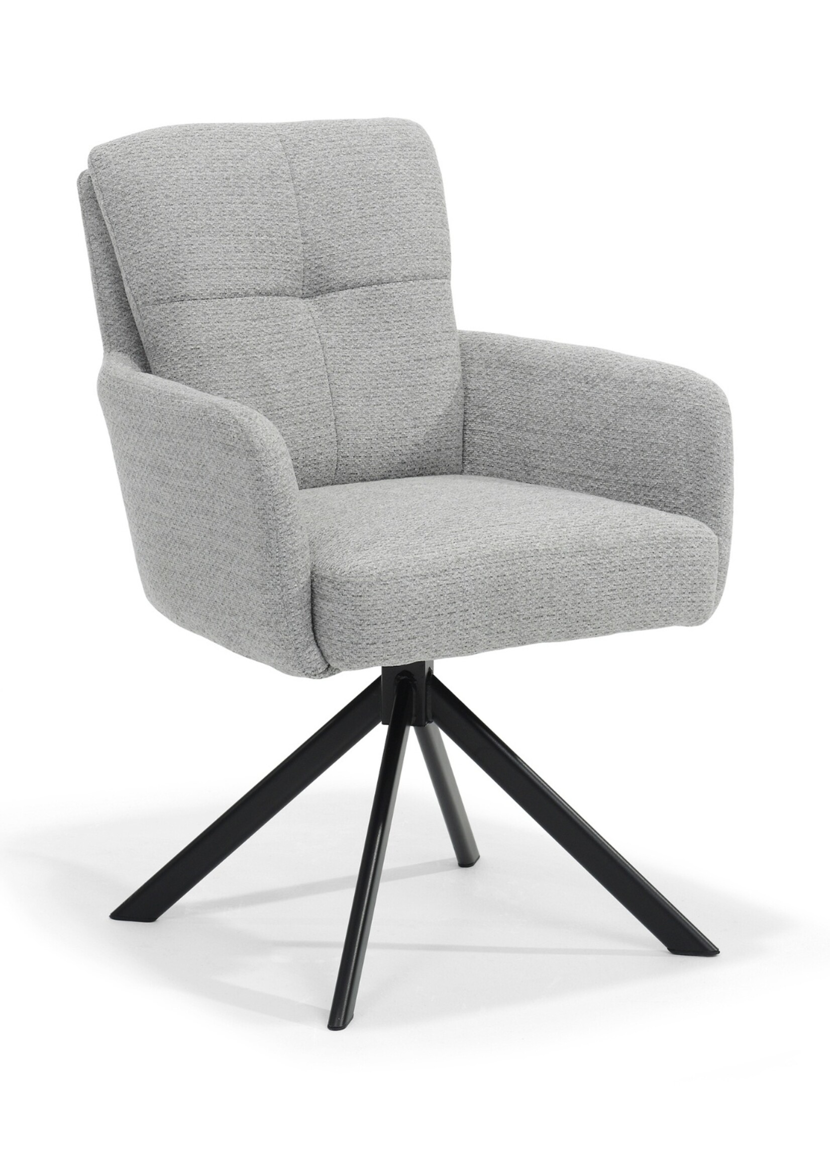 RV Design Fred armstoel - Stof Retro Bliss #83-Grijs - draaivoet 180 zwart