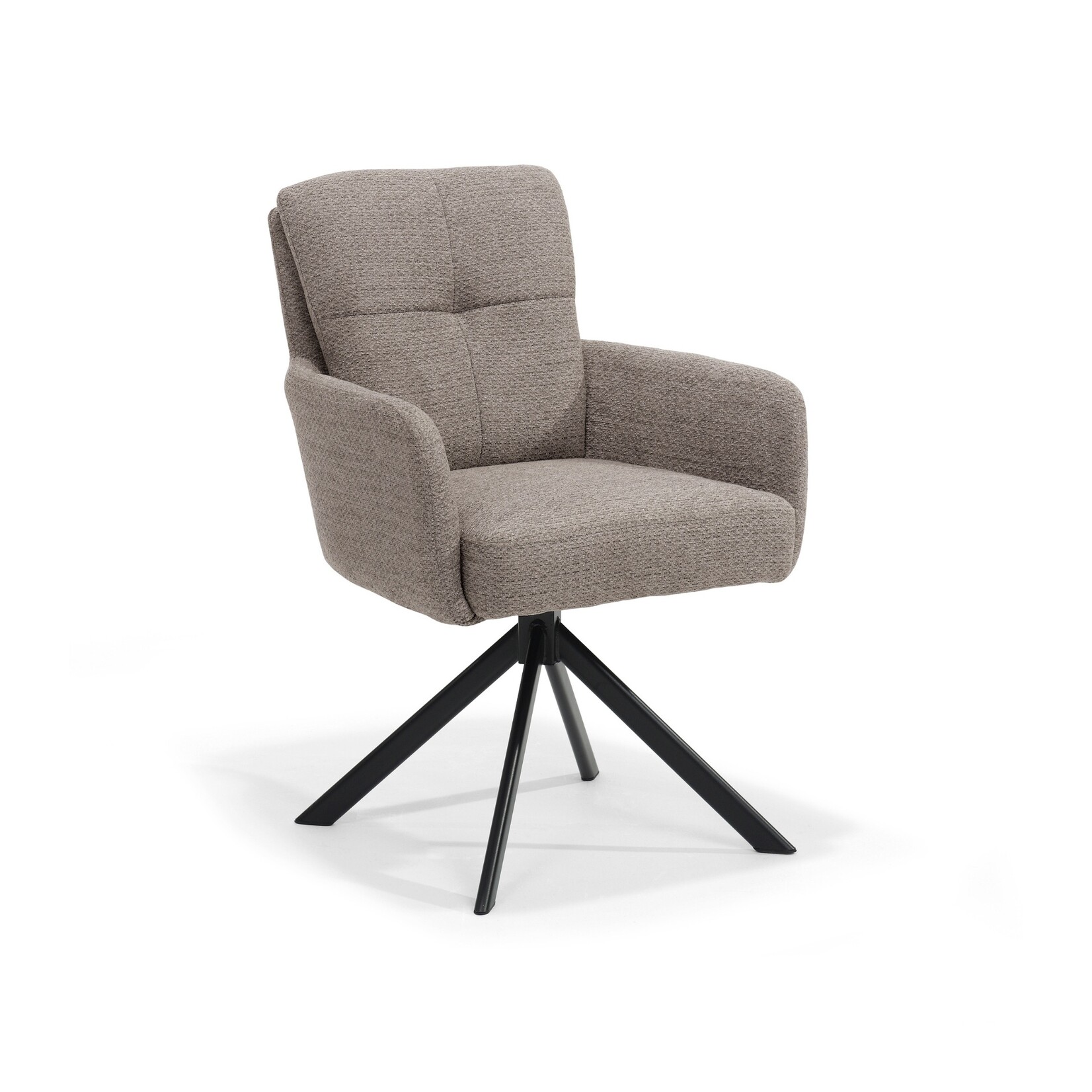 RV Design Fred armstoel - Stof Retro Bliss #18-Taupe - draaivoet 180 zwart