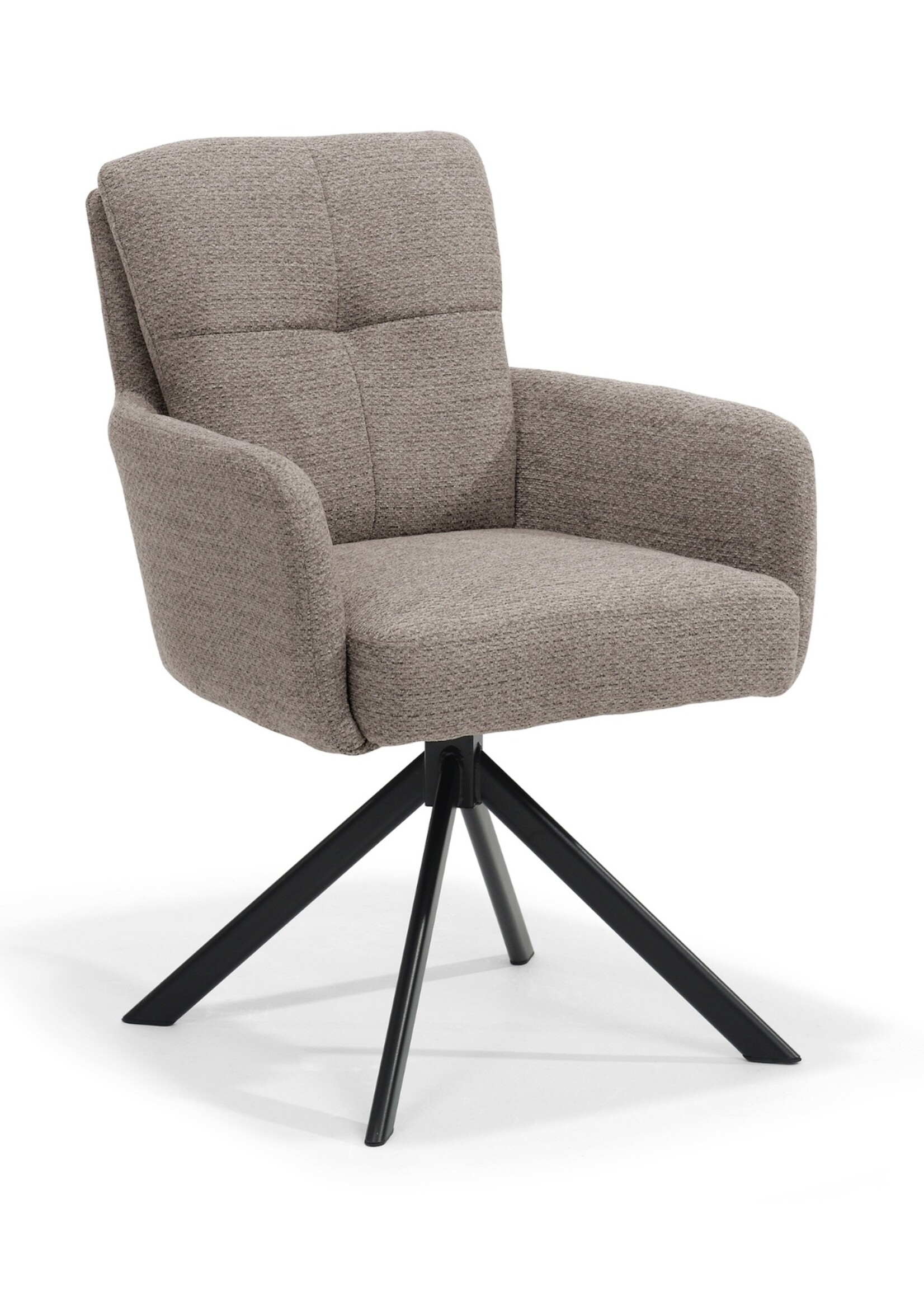 RV Design Fred armstoel - Stof Retro Bliss #18-Taupe - draaivoet 180 zwart