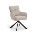 RV Design Fred armstoel - Stof Retro Bliss #03-Naturel - draaivoet 180 zwart