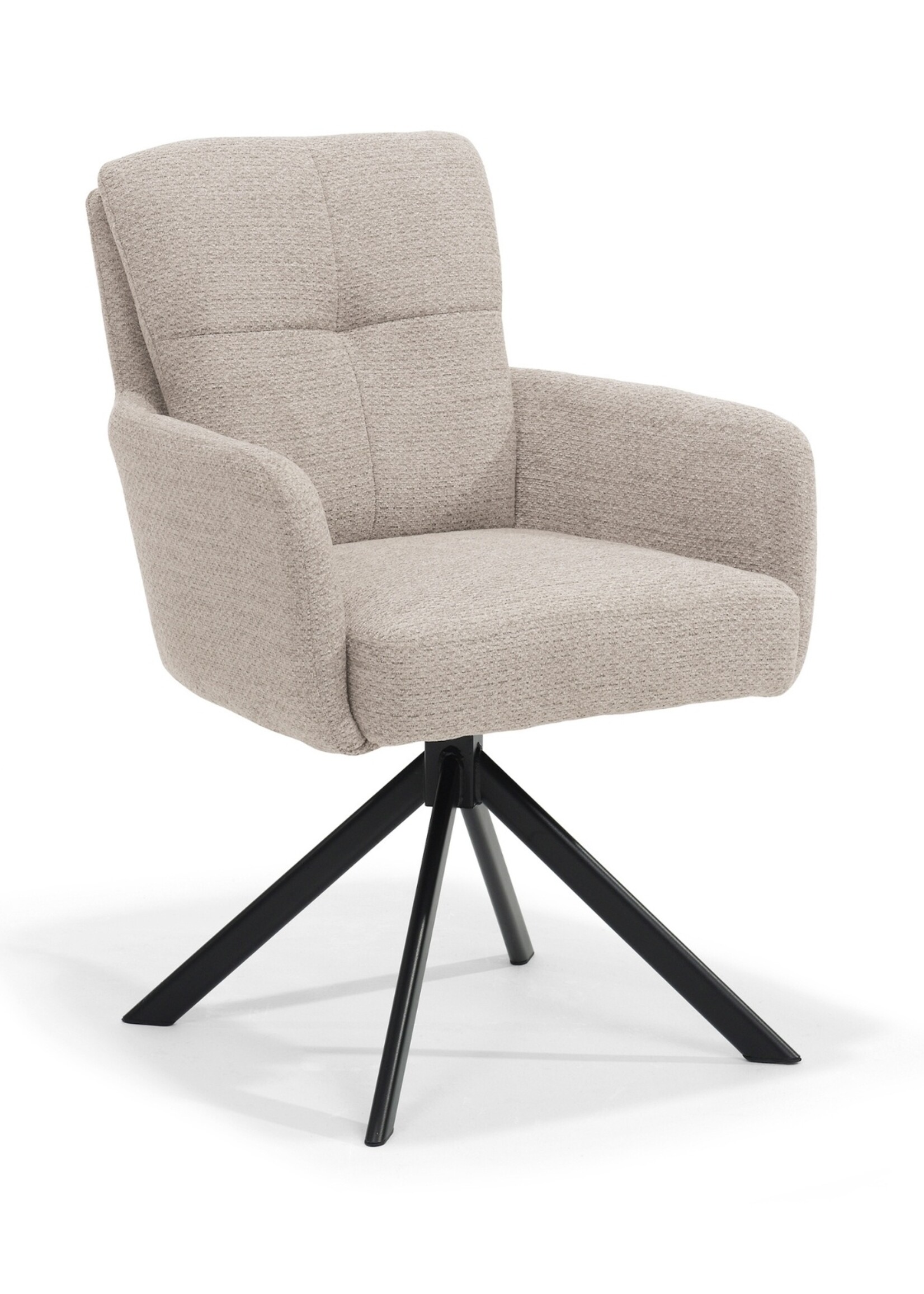 RV Design Fred armstoel - Stof Retro Bliss #03-Naturel - draaivoet 180 zwart