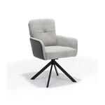 RV Design Fred armstoel - Stof Ecru+Cowboy 104 - draaivoet 180 zwart