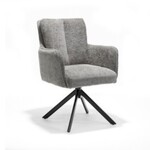 RV Design Alex armstoel Stof Cremona #85 Licht Grijs - 360 Draaibaar frame zwart A360