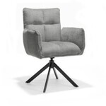 RV Design Nova armstoel Stof Cremona #85 Licht Grijs - 360 Draaibaar frame zwart A360