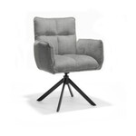 RV Design Nova armstoel Stof Cremona #85 Licht Grijs - 360 Draaibaar frame zwart A360