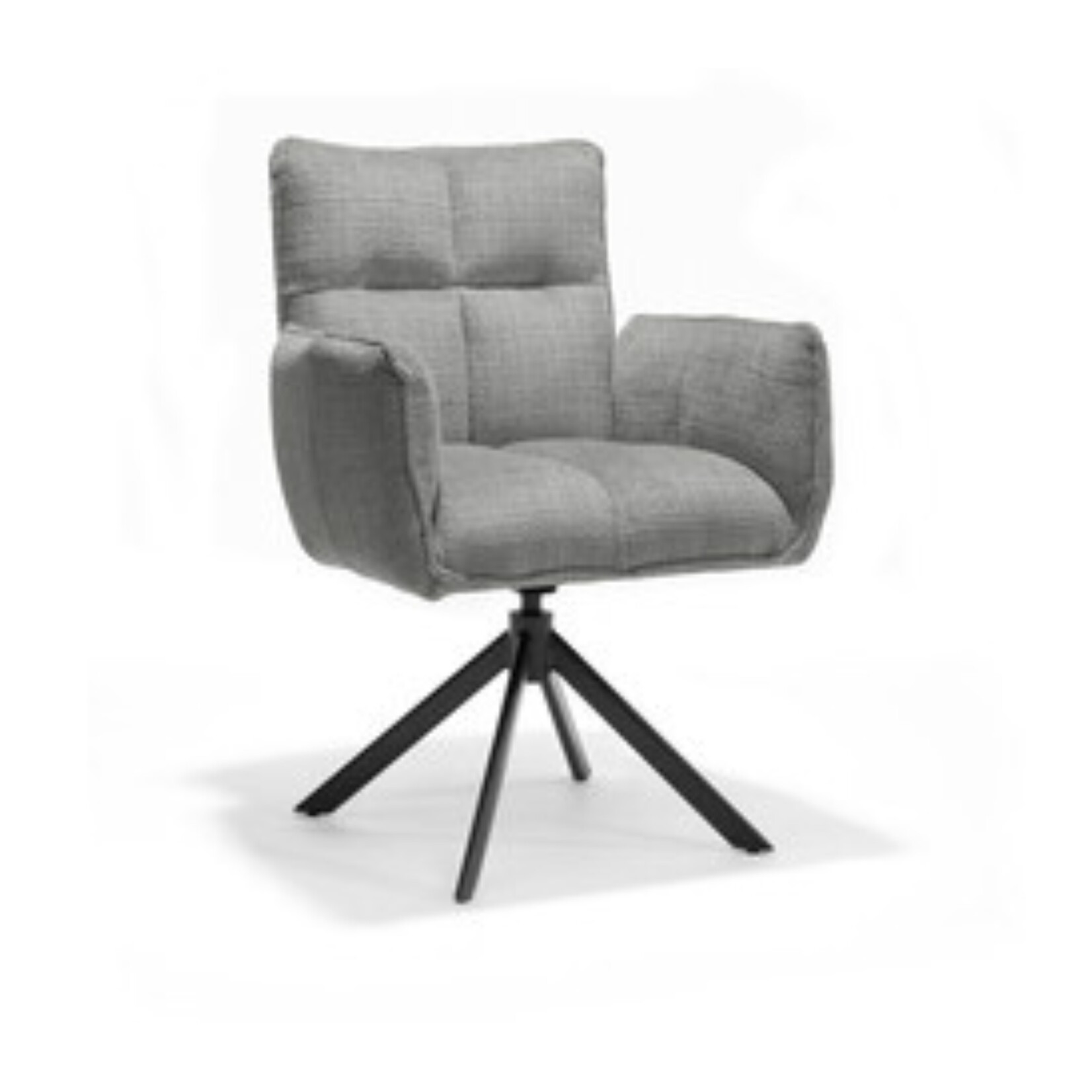 RV Design Nova armstoel Stof Cremona #85 Licht Grijs - 360 Draaibaar frame zwart A360
