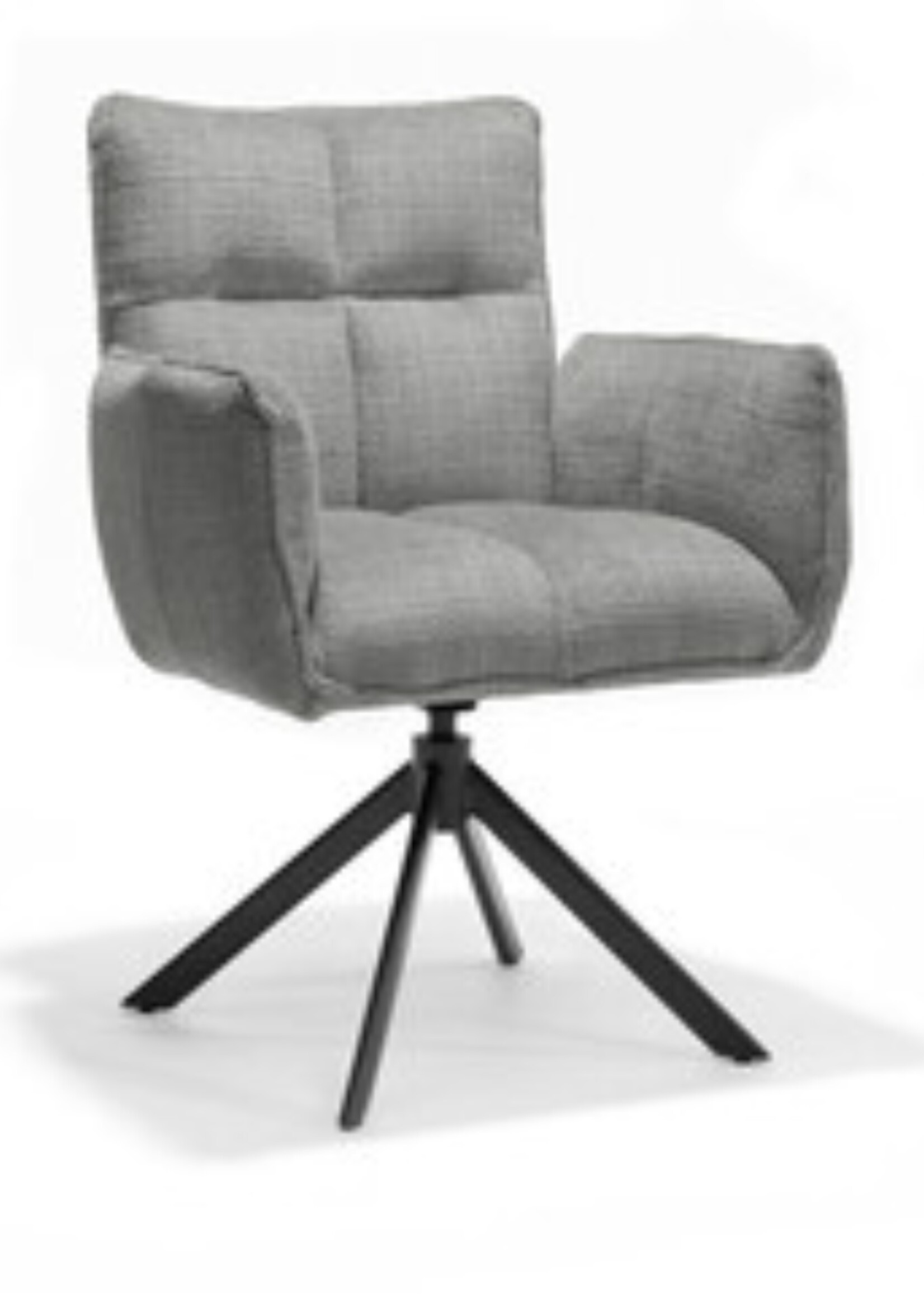 RV Design Nova armstoel Stof Cremona #85 Licht Grijs - 360 Draaibaar frame zwart A360