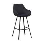 DMW Barkruk Casper zwart velvet