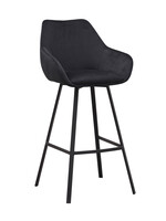 DMW Barkruk Casper zwart velvet