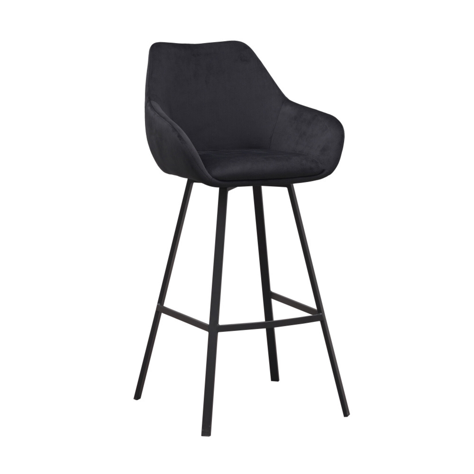 DMW Barkruk Casper zwart velvet