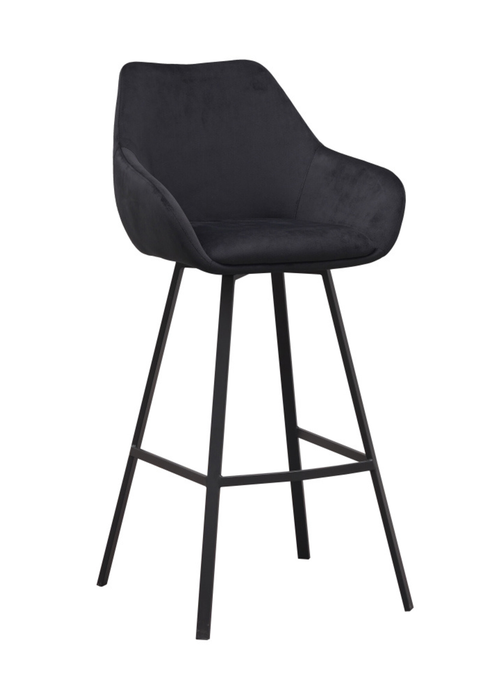 DMW Barkruk Casper zwart velvet