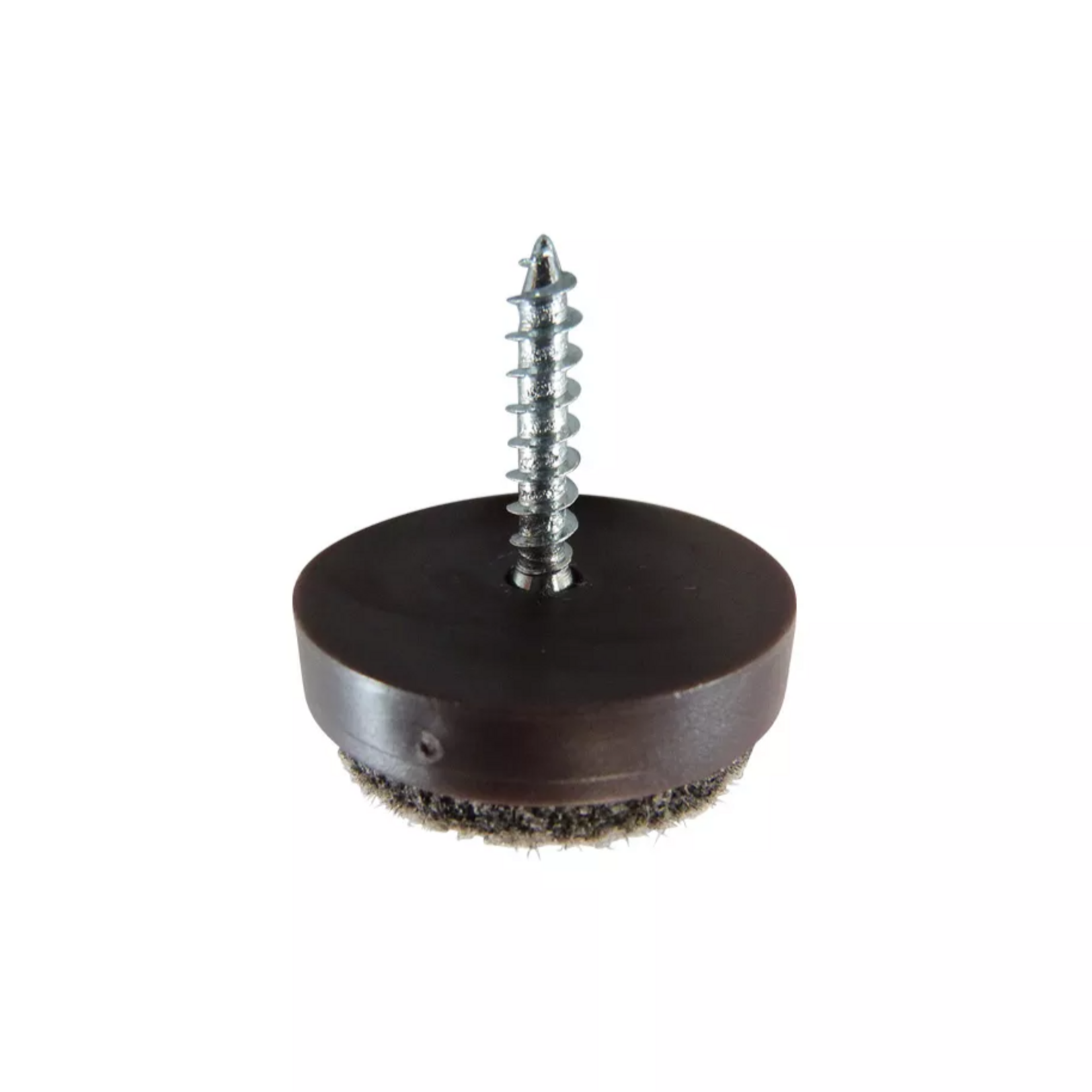 DMW Glijnagel Bruin 20mm met schroef+vilt   4 stuks