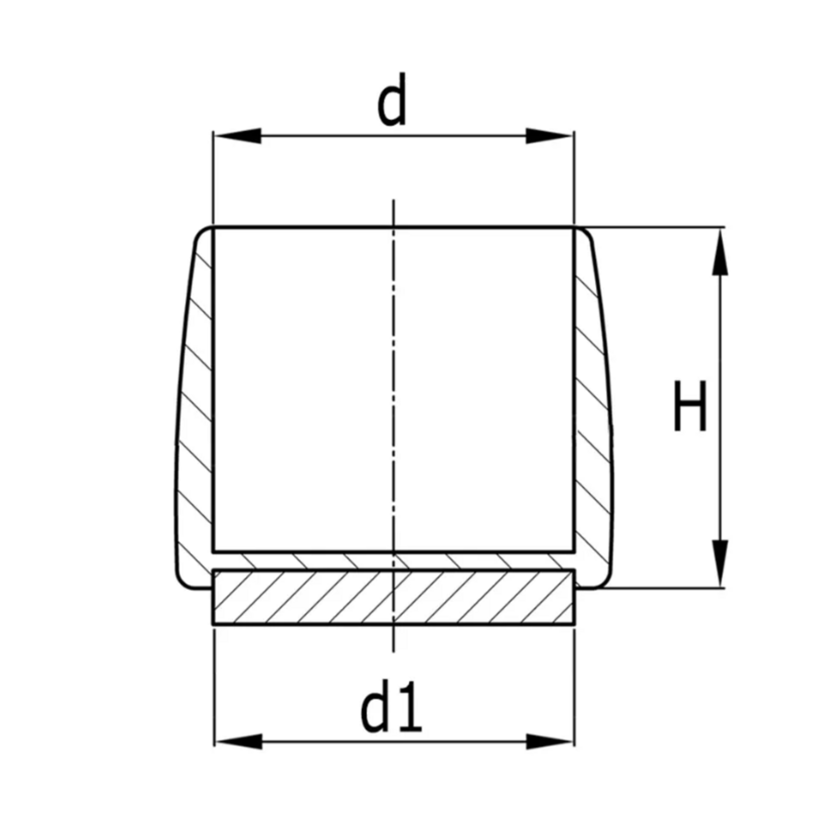 DMW Omsteekdop 20mm      4 stuks