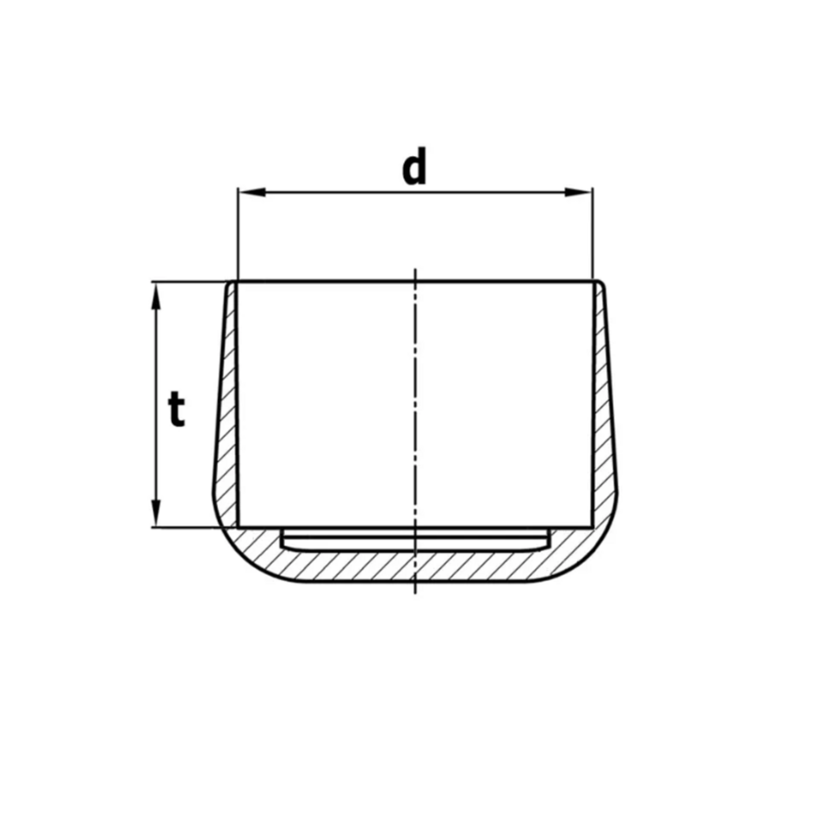 DMW Omsteekdoppen 15x18 zware uitvoering zwart  4 stuks