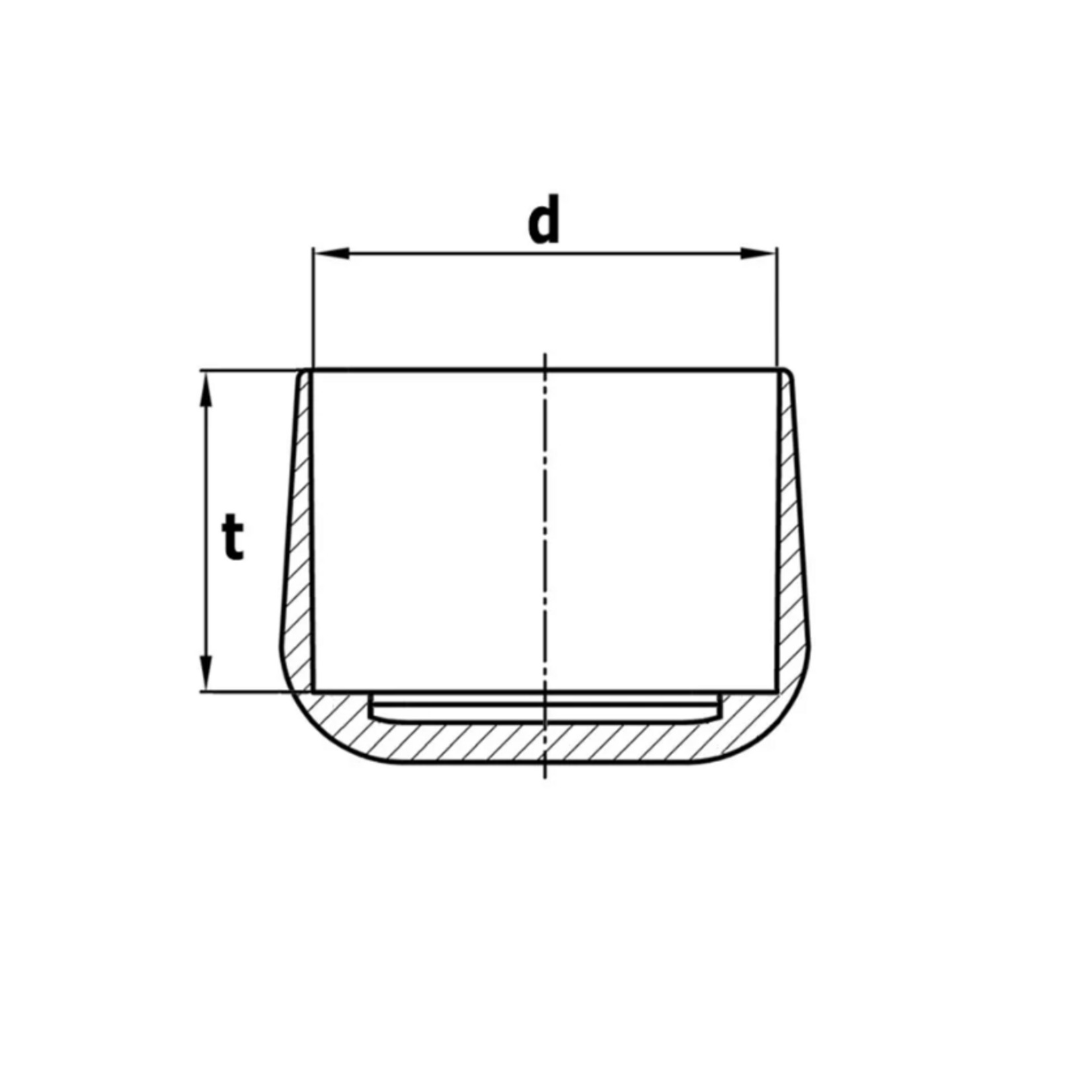 DMW Omsteekdoppen 15x18 zware uitvoering zwart  4 stuks