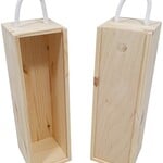 DMW Wijnkist 1 Fles Grenen met schuifdeksel