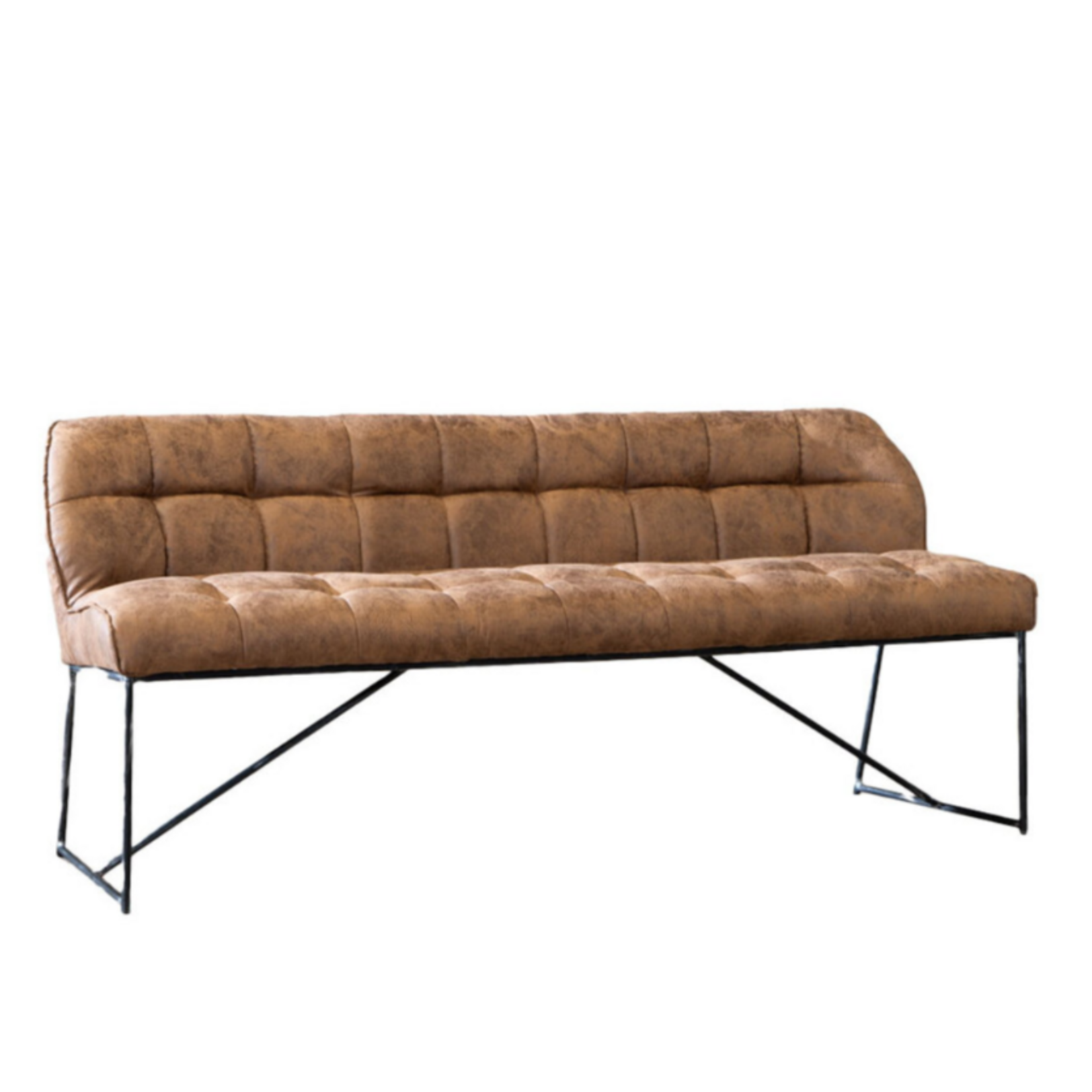 DMW Eetkamerbank microvezel  Cognac 155cm