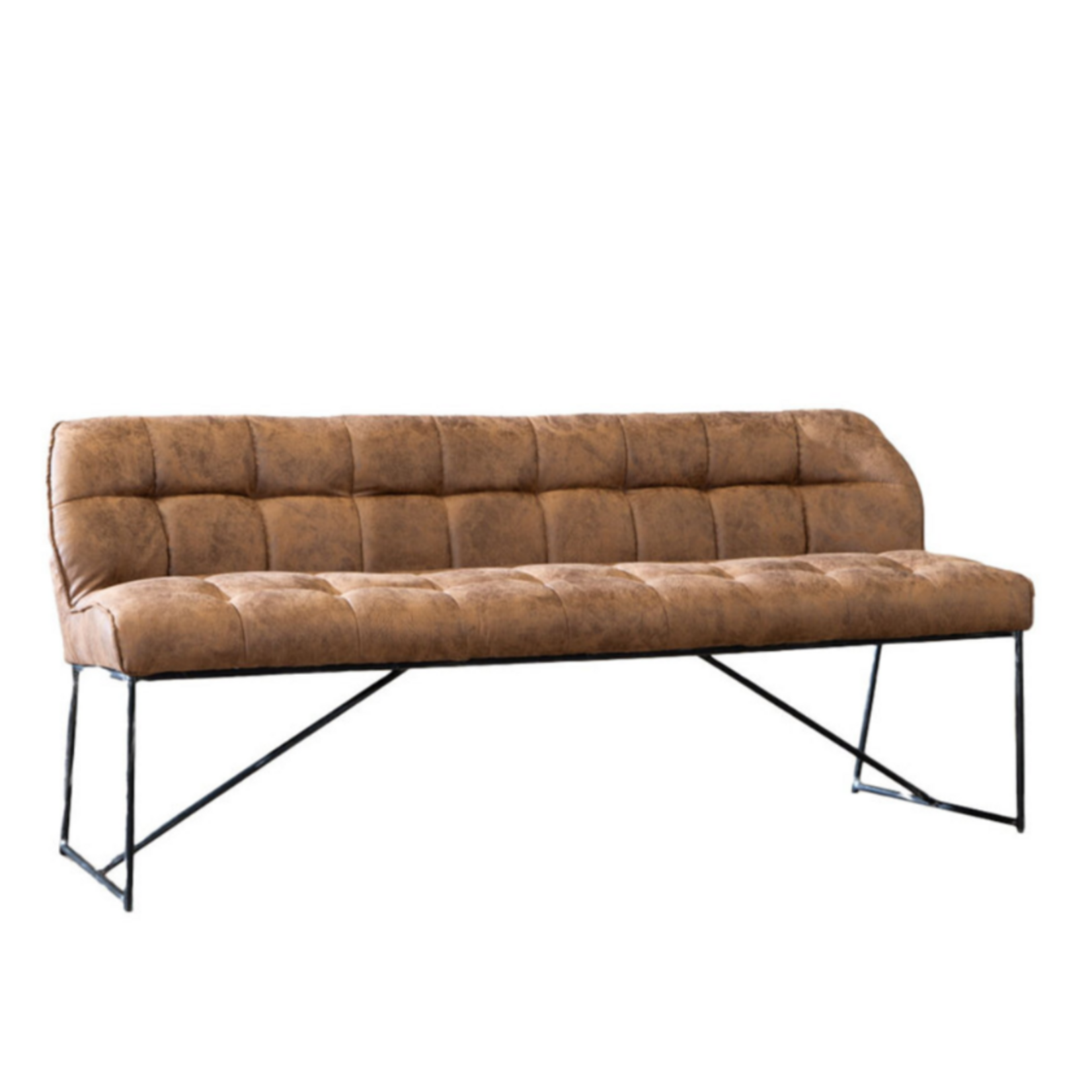 DMW Eetkamerbank microvezel  Cognac 155cm