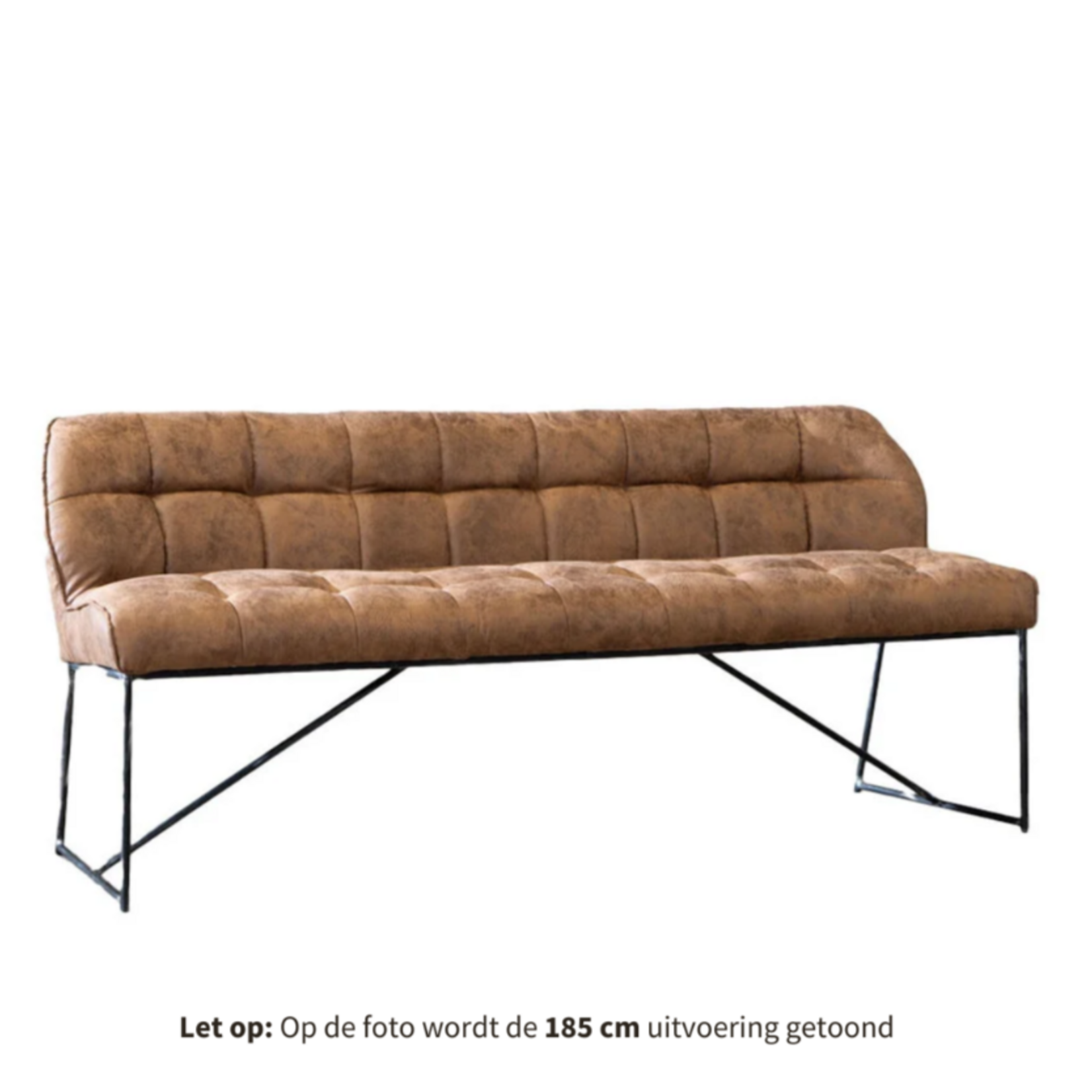 DMW Eetkamerbank microvezel  Cognac 155cm
