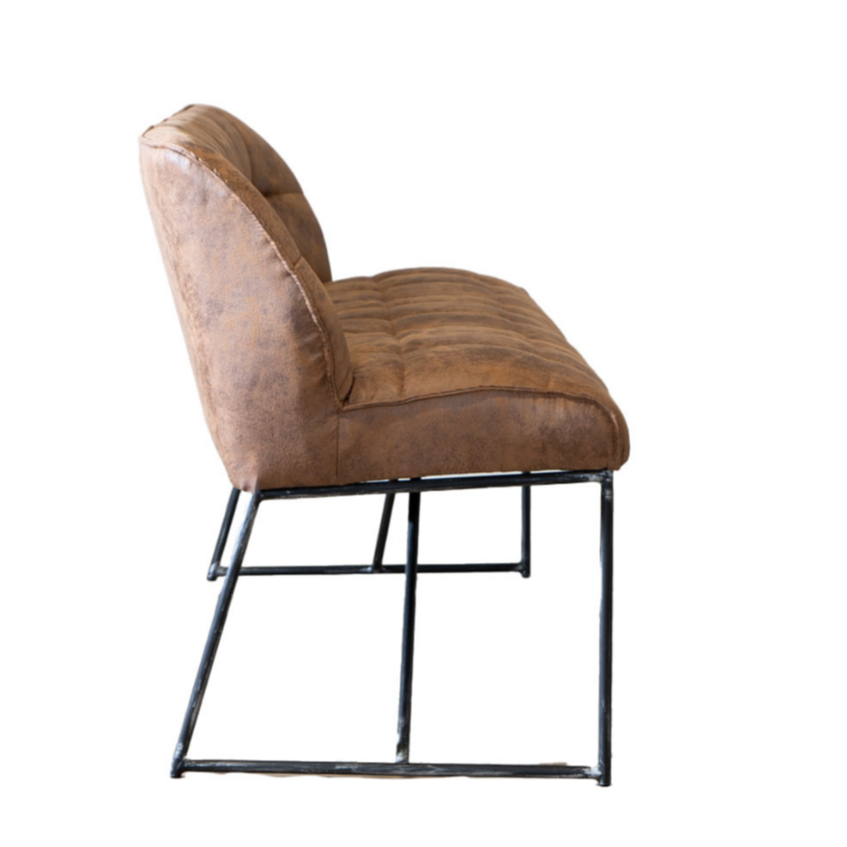 DMW Eetkamerbank microvezel  Cognac 155cm