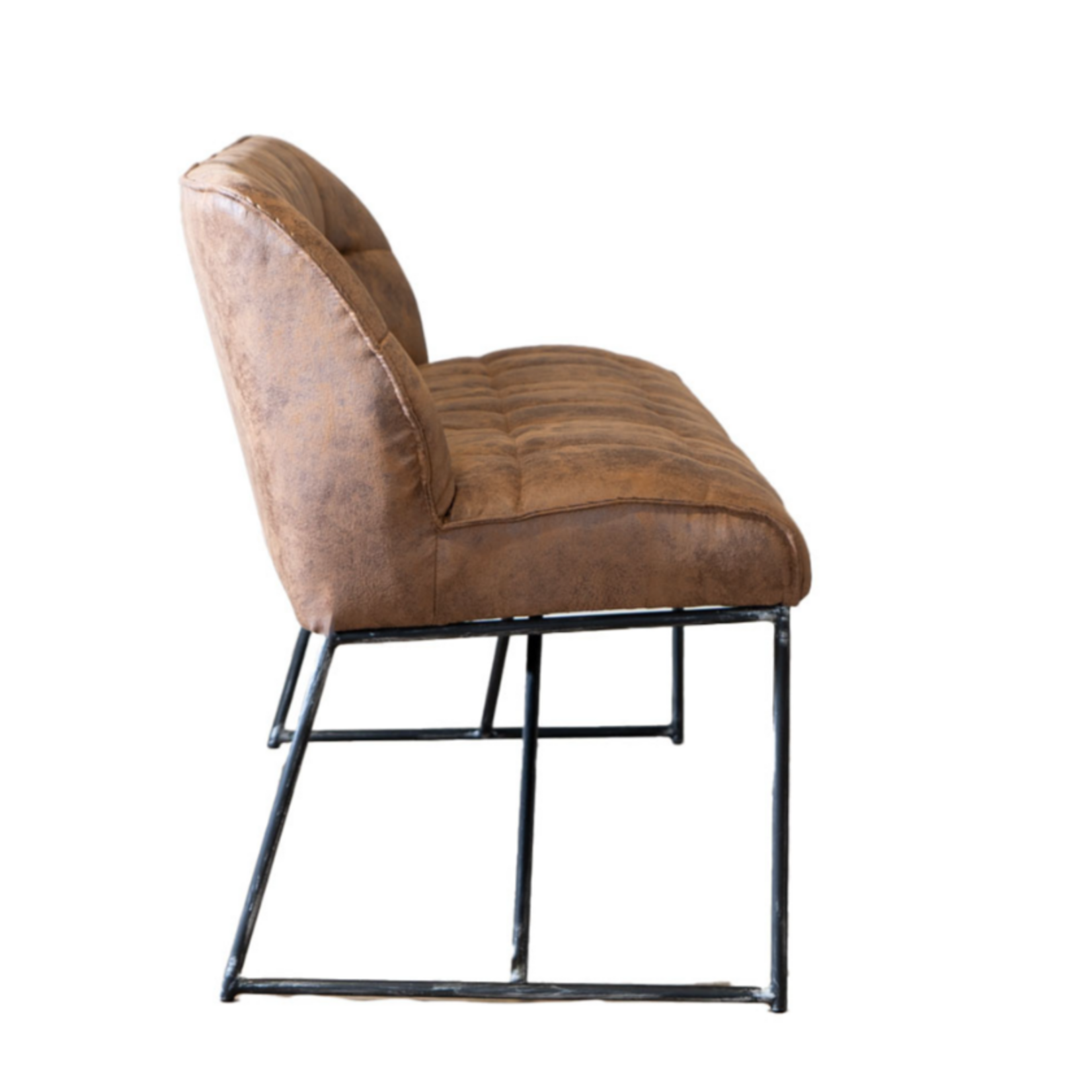 DMW Eetkamerbank microvezel  Cognac 155cm