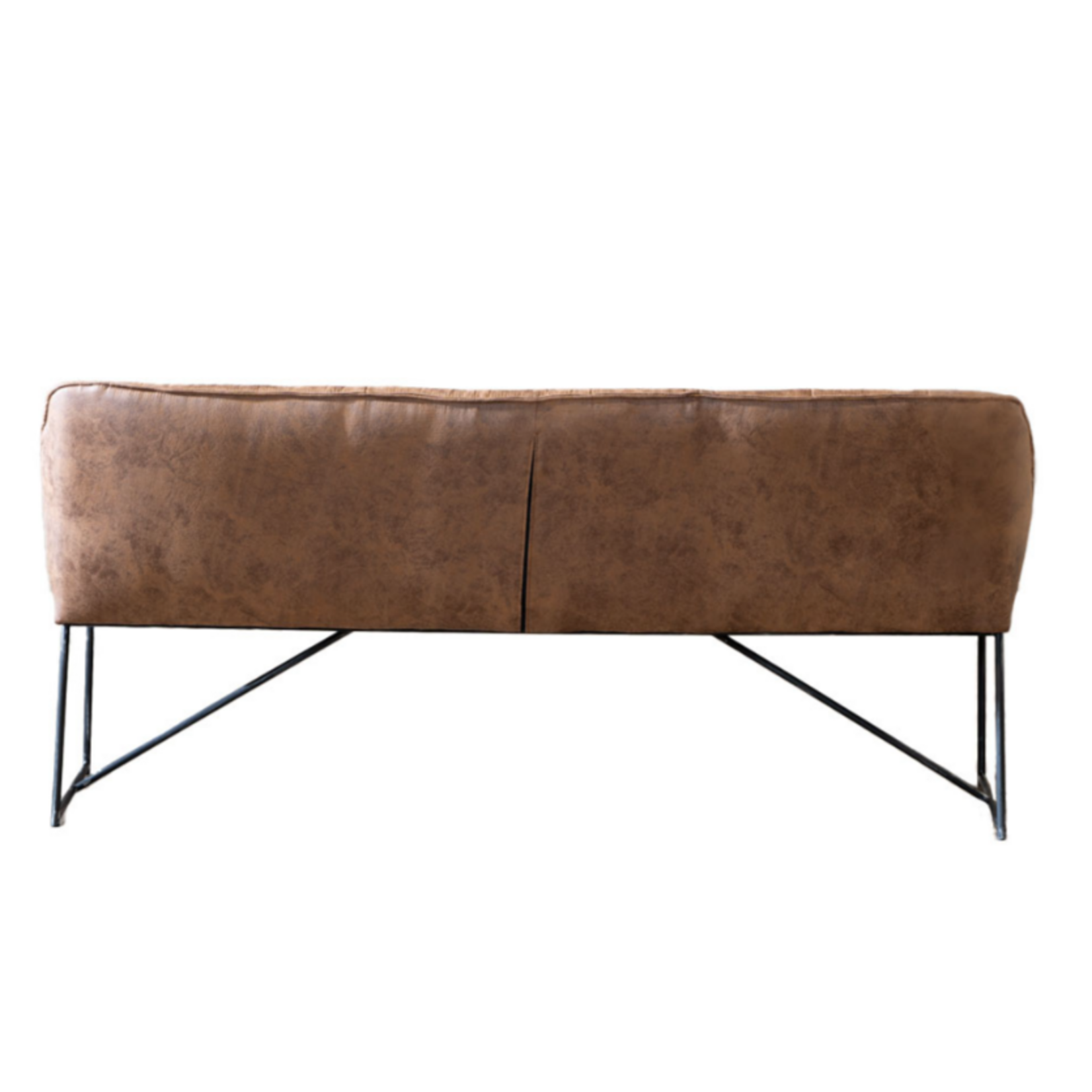 DMW Eetkamerbank microvezel  Cognac 155cm