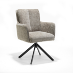 RV Design Alex armstoel Stof Cremona #02 Ecru - 360 Draaibaar frame zwart A360