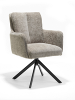 RV Design Alex armstoel Stof Cremona #02 Ecru - 360 Draaibaar frame zwart A360