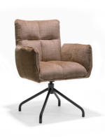 RV Design Nova armstoel Stof Cremona #18 Taupe - 360 Draaibaar frame zwart P14