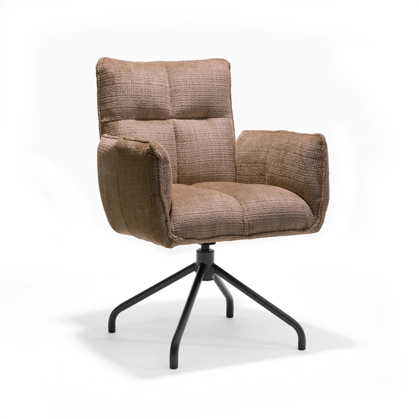 RV Design Nova armstoel Stof Cremona #18 Taupe - 360 Draaibaar frame zwart P14