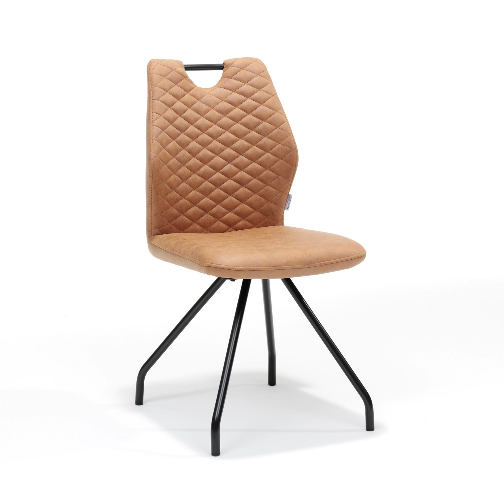 RV Design Stoel Carlos zwart Stof Soft Cognac