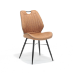 RV Design Stoel Quattro zwart stof Soft Cognac