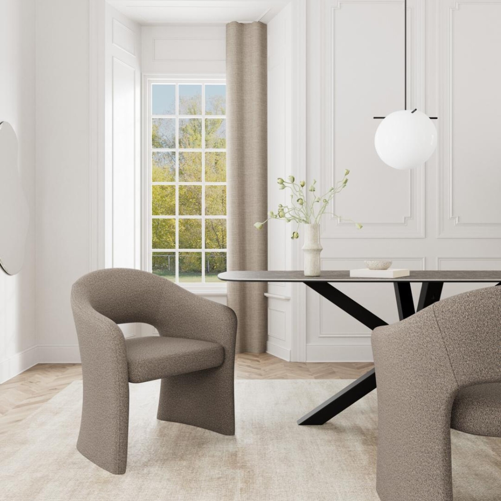 Tori dining chair with armrest