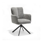 RV Design Alex armstoel Stof Cremona #85 Licht Grijs - 360 Draaibaar frame zwart A360