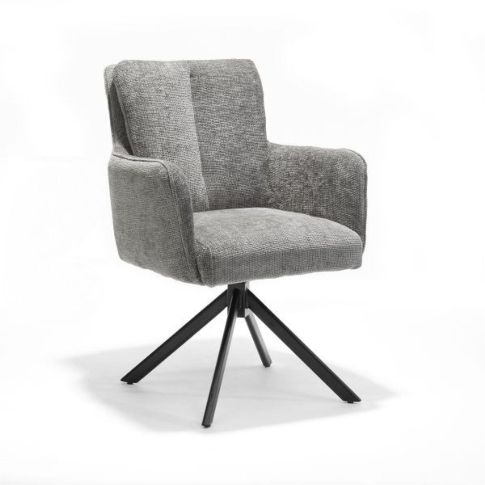 RV Design Alex armstoel Stof Cremona #85 Licht Grijs - 360 Draaibaar frame zwart A360