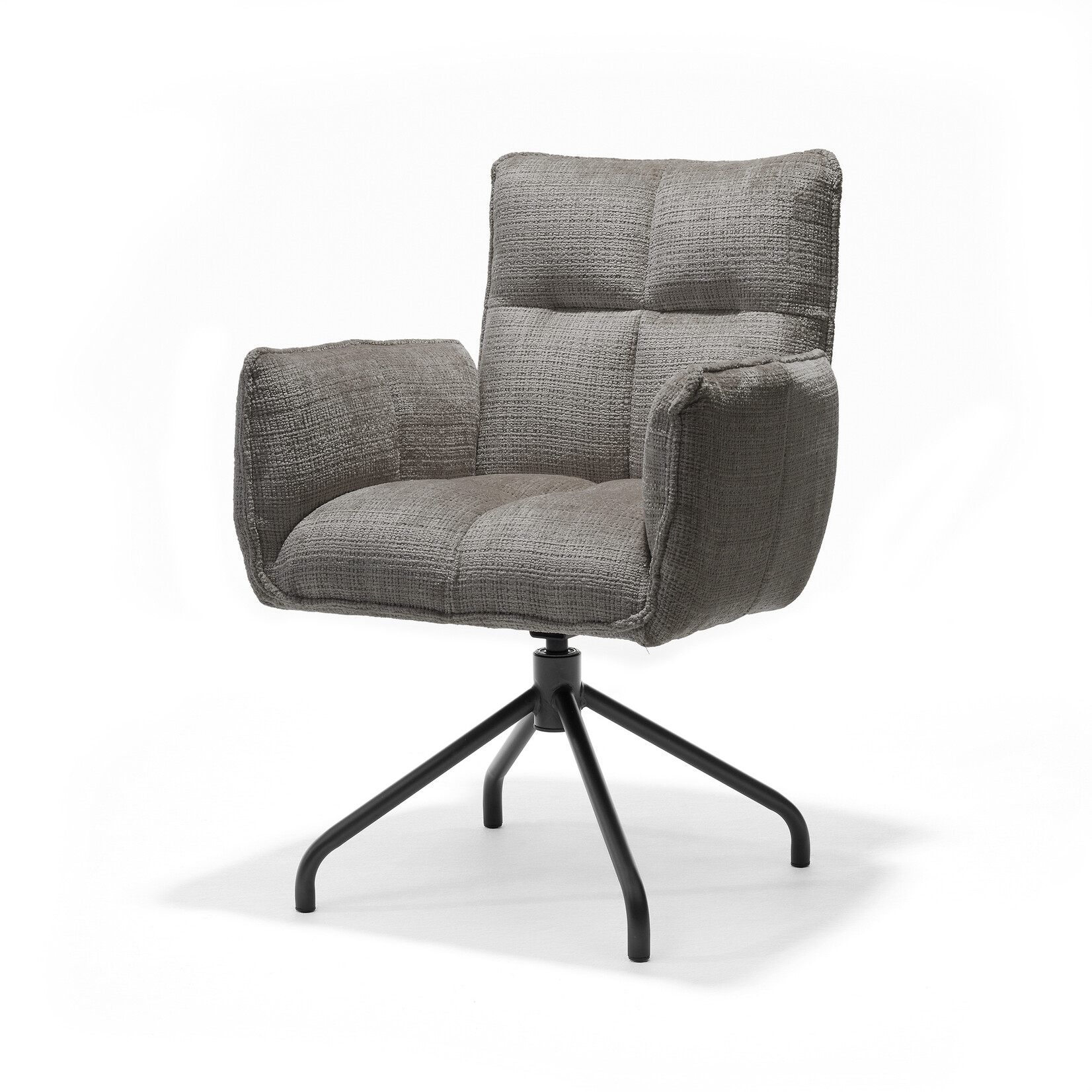 RV Design Nova armstoel Stof Cremona #93 Donker Grijs - 360 Draaibaar frame zwart P14