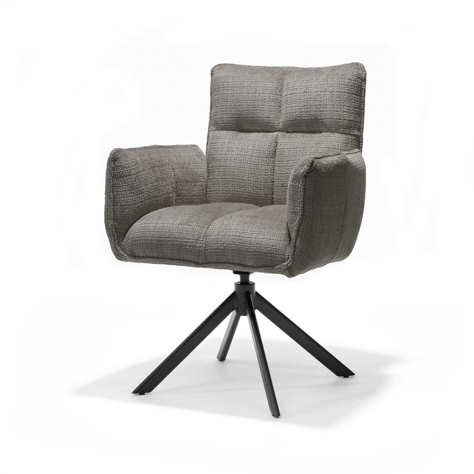 RV Design Nova armstoel Stof Cremona #93 Donker Grijs - 360 Draaibaar frame zwart A360