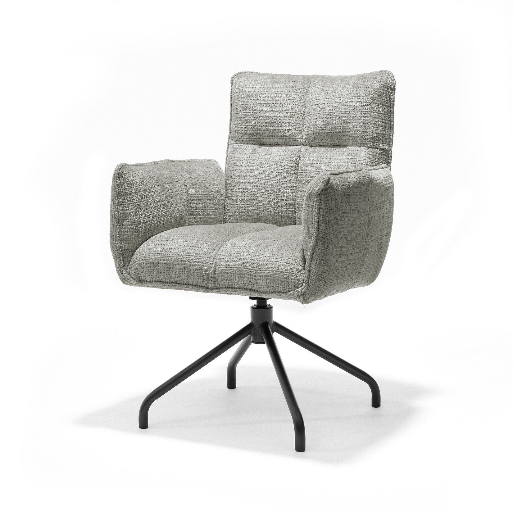 RV Design Nova armstoel Stof Cremona #96 Grijs - 360 Draaibaar frame zwart P14